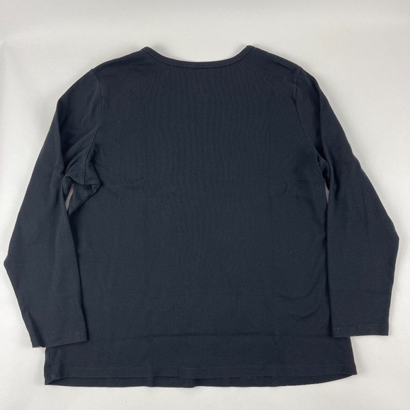 St Johns Bay Womens Long Sleeve Tee Black 1X - Picture 6 of 6